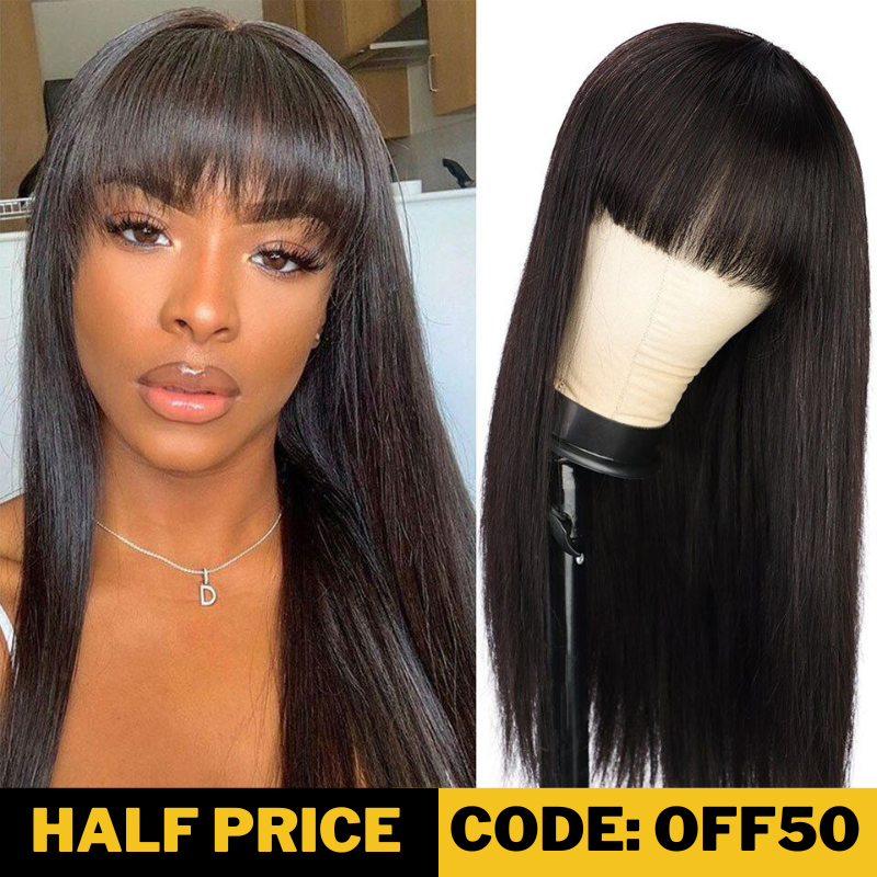 Sunber 13 By 4 Transparent Lace Front Human Hair Wigs With Bangs Real