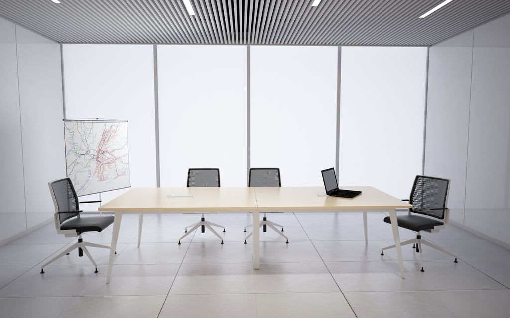 Boardroom Table with White Metal Legs - Omni Office Furniture Vancouver