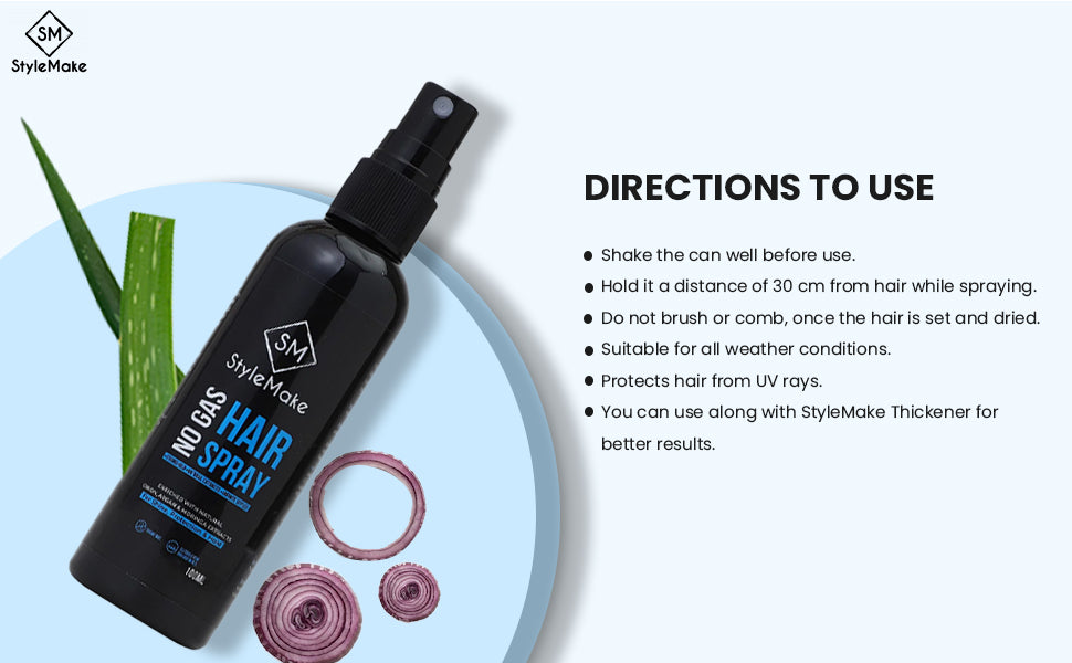 StyleMake Hair Spray Fiber Hold Spray Extreme Hold Thickener Hair Building Fiber Fibers in India, Best Quality Hair Building Fiber than Caboki, Toppik, Boldify, Thick Hair and super fast delivery.