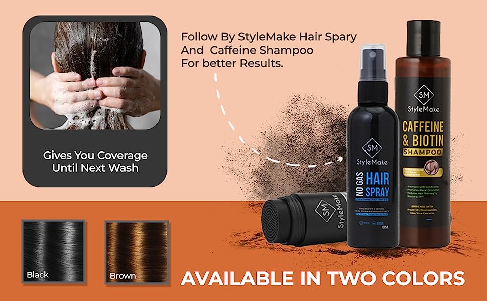 StyleMake Thickener Hair building fiber and StyleMake Hair Spray in India used by bollwyood actors like Raza Murad, Arif Zakaria, Rohit Bose, Rushad Rana, Vindu Dara Singh, and many more. StyleMake Thickener is free of side effects, easy to use and express delivery in India.