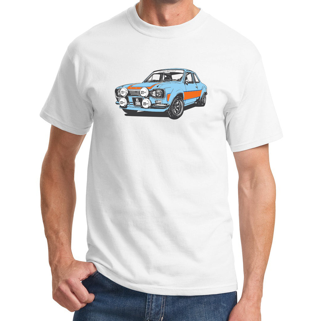 Ford Escort MK1 RS2000 T-Shirt. Gulf racing colours. 100% Cotton ...