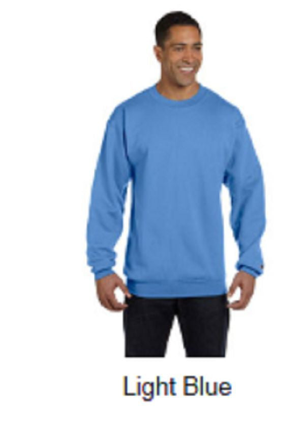 light blue champion sweatshirt mens