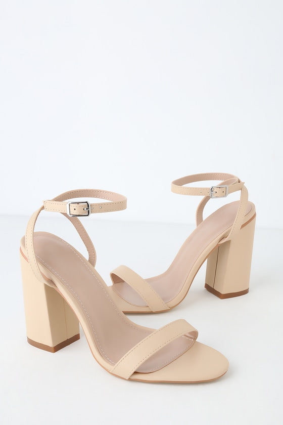 nude ankle wrap heels