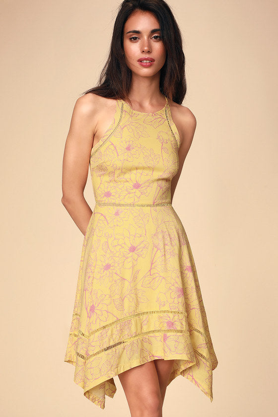 yellow handkerchief dress