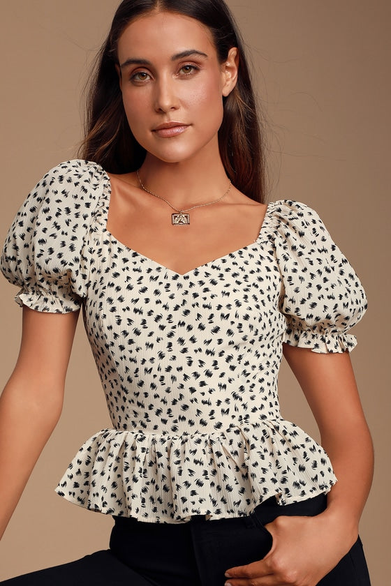 cream peplum top