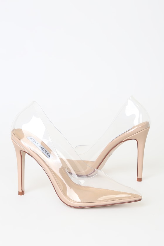 clear pointed toe pumps