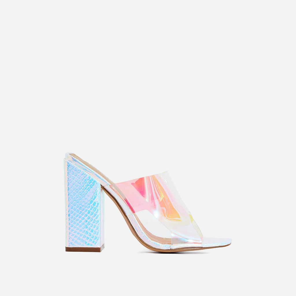 silver peep toe block heels