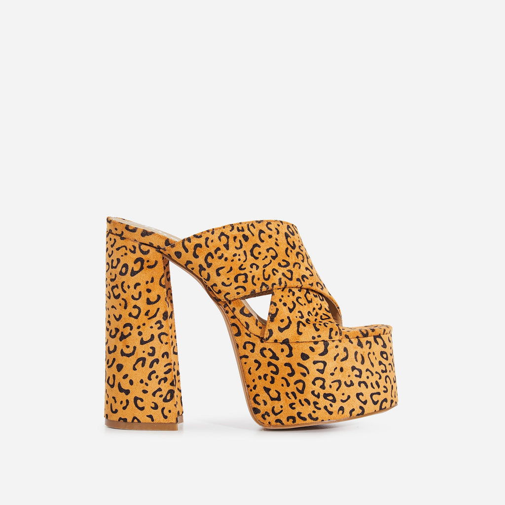 leopard print open toe mules