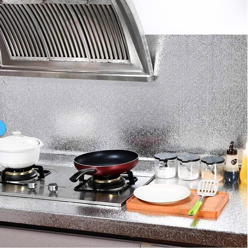 Anti Oil Aluminum Foil Kitchen Sticker Wave Horizon