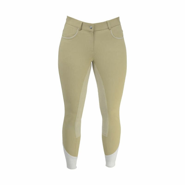 Hy Equestrian Ladies Oxburgh Full Leather Alos Seat Breeches Beige 24'-36'