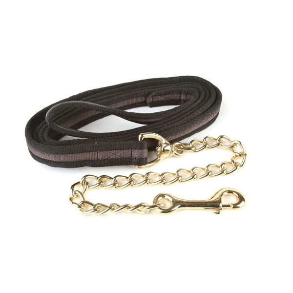 Hy Equestrian Soft Webbing Lead Rein With Chain and Loop Handle All Colours