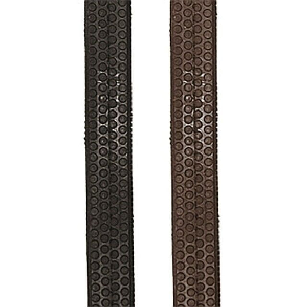 JHL Leather Rubber Grip Reins With Martingale Stops Black/Brown Pony/Cob/Full