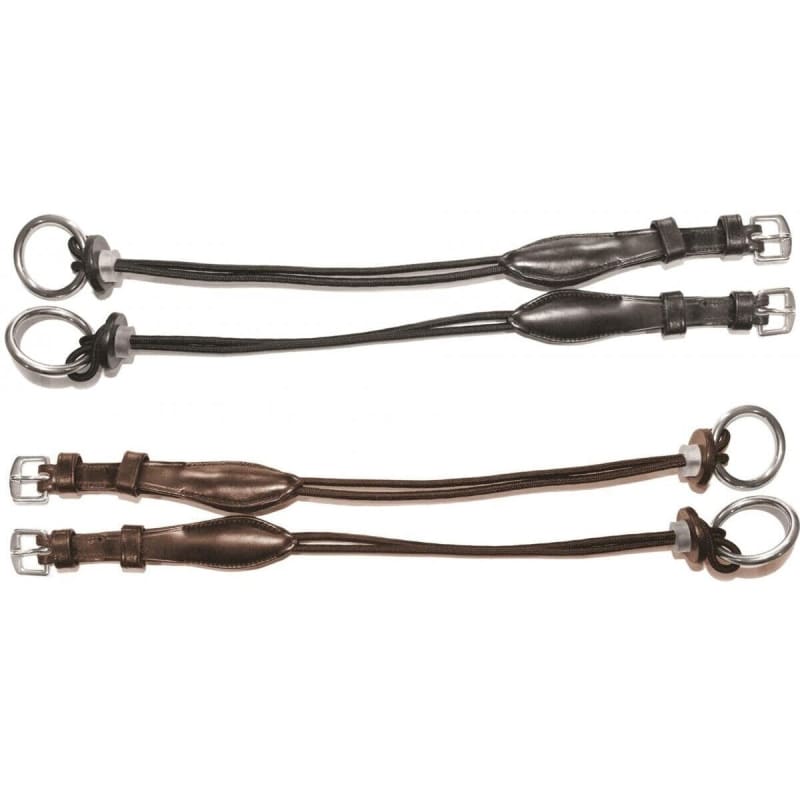 Mark Todd Strong Non-Stretch Rope and Leather Gag Cheeks Black or Brown 38cm
