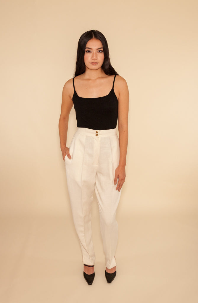 cream linen pants