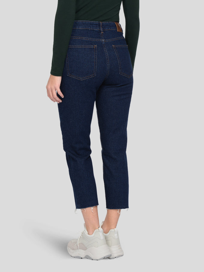 EMILY HIGH WAIST MOM JEANS | BLUE