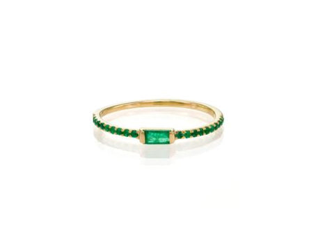 emerald baguette ring 