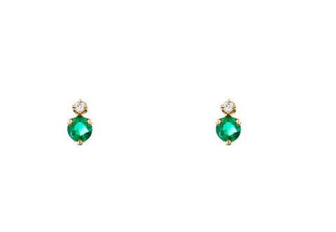 emerald and diamond bubble earrings 