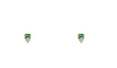 emerald diamond stud earrings 