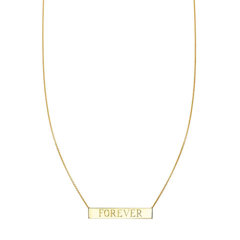 gold personalized name bar necklace 