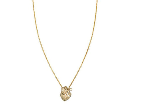 Gold anatomical heart necklace