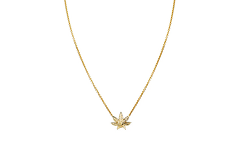 gold pot leaf necklace