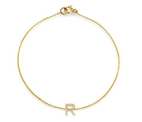 diamond initial bracelet