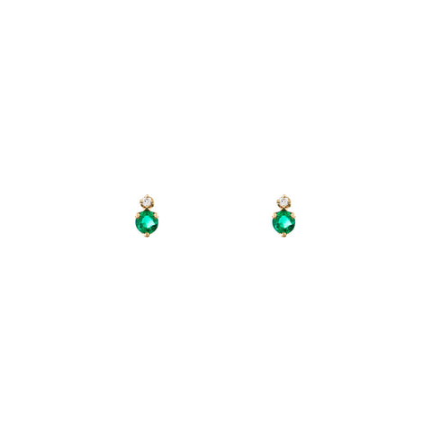 emerald and diamond bubble stud earrings 