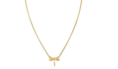 gold dragonfly necklace phoenix roze