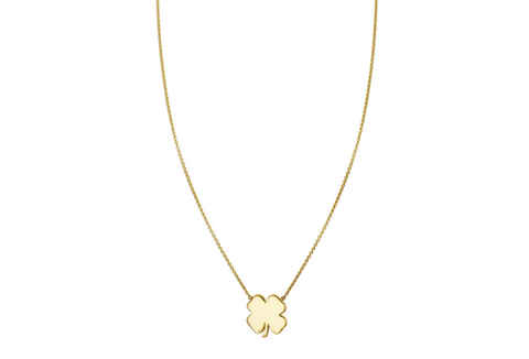 gold four left clover necklace
