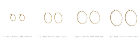 gold hoop earrings multiple sizes 