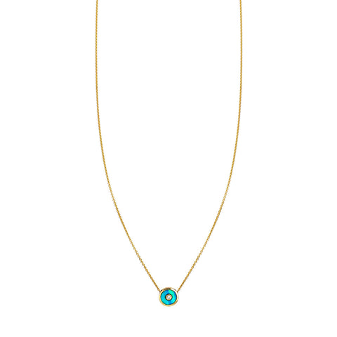 Opal & Diamond Sun Disk Necklace