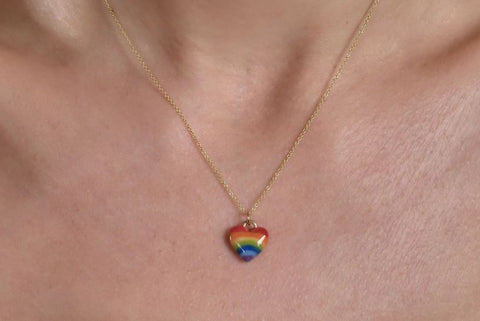 rainbow heart necklace