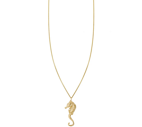 seahorse gold charm necklace