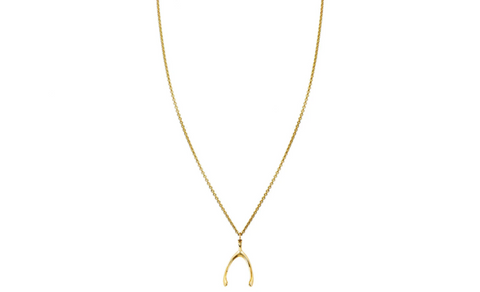 wishbone gold necklace 