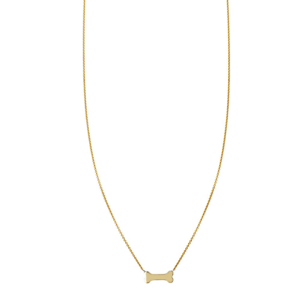 gold dog bone necklace