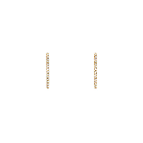 14mm Diamond Staple Stud Earring