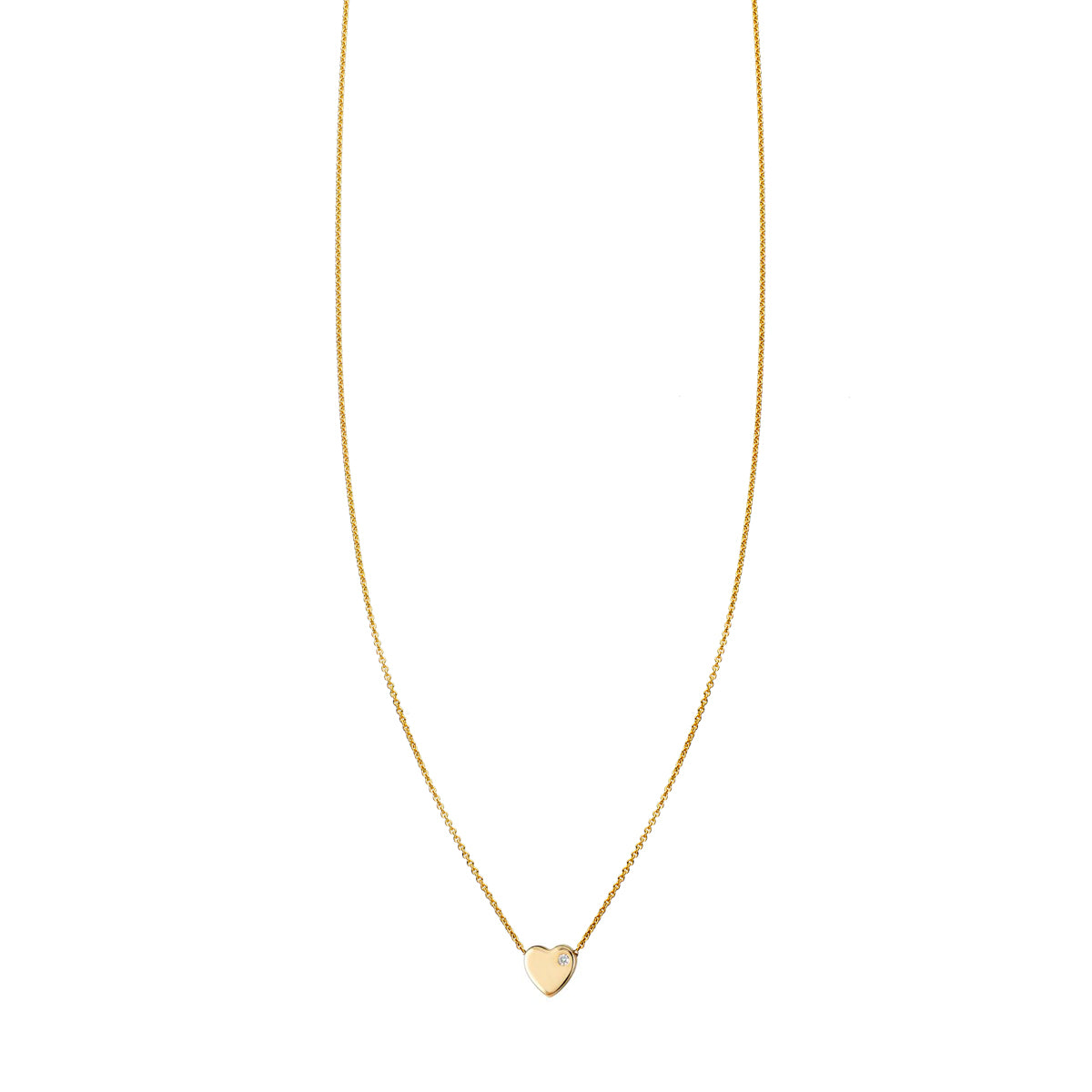 1Pt. Diamond Flat Heart Gold Necklace 