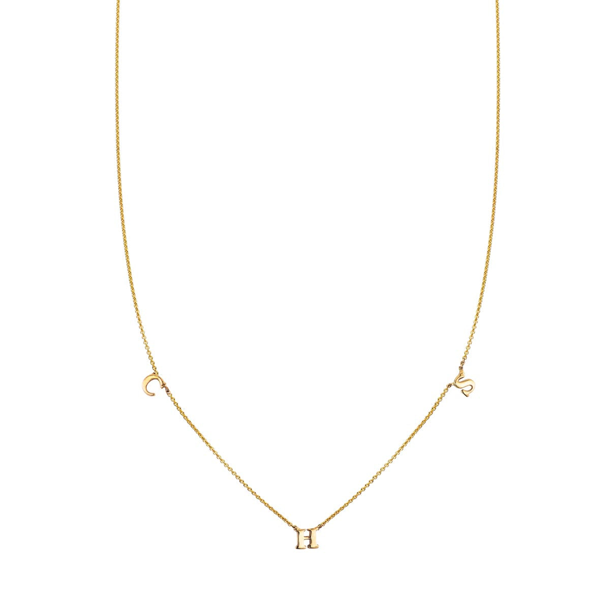 3 Letter Gold Initial Necklace – Phoenix Roze