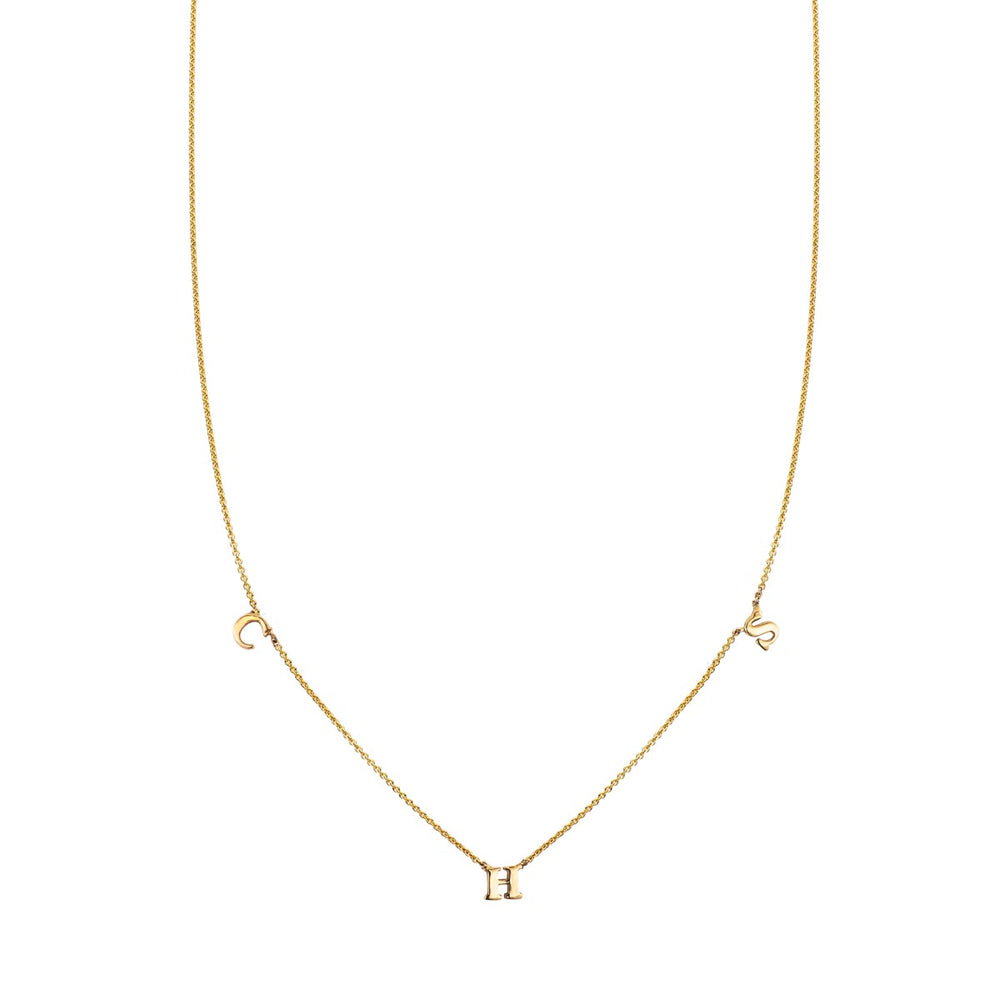 3 Letter Gold Initial Necklace – Phoenix Roze