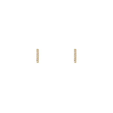 7mm Diamond Staple Stud Earring