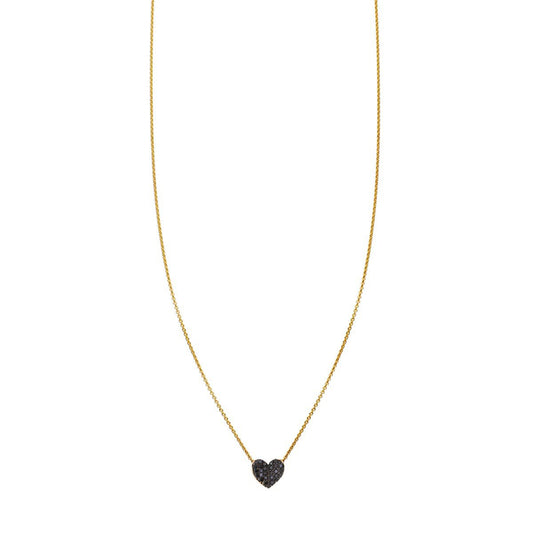 Alexis Russell - Gemstone Heart Necklace - Black Onyx / 14K Rose Gold