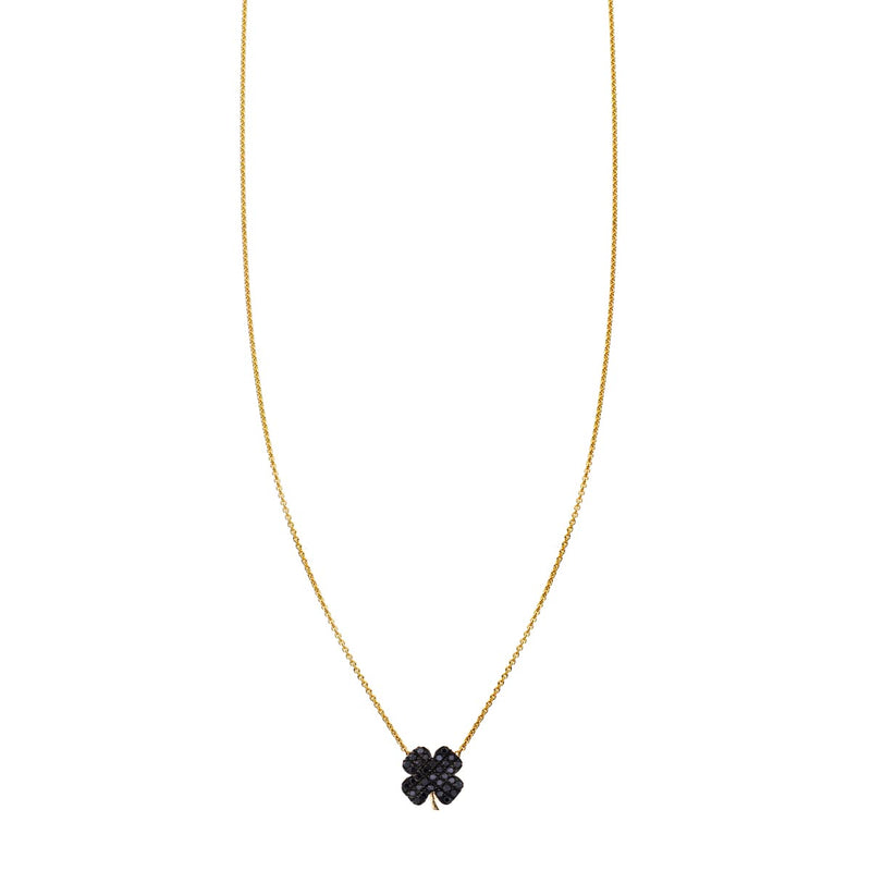 four leaf clover necklace black