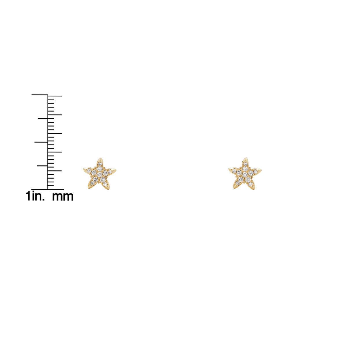 Curved Diamond Star Earrings