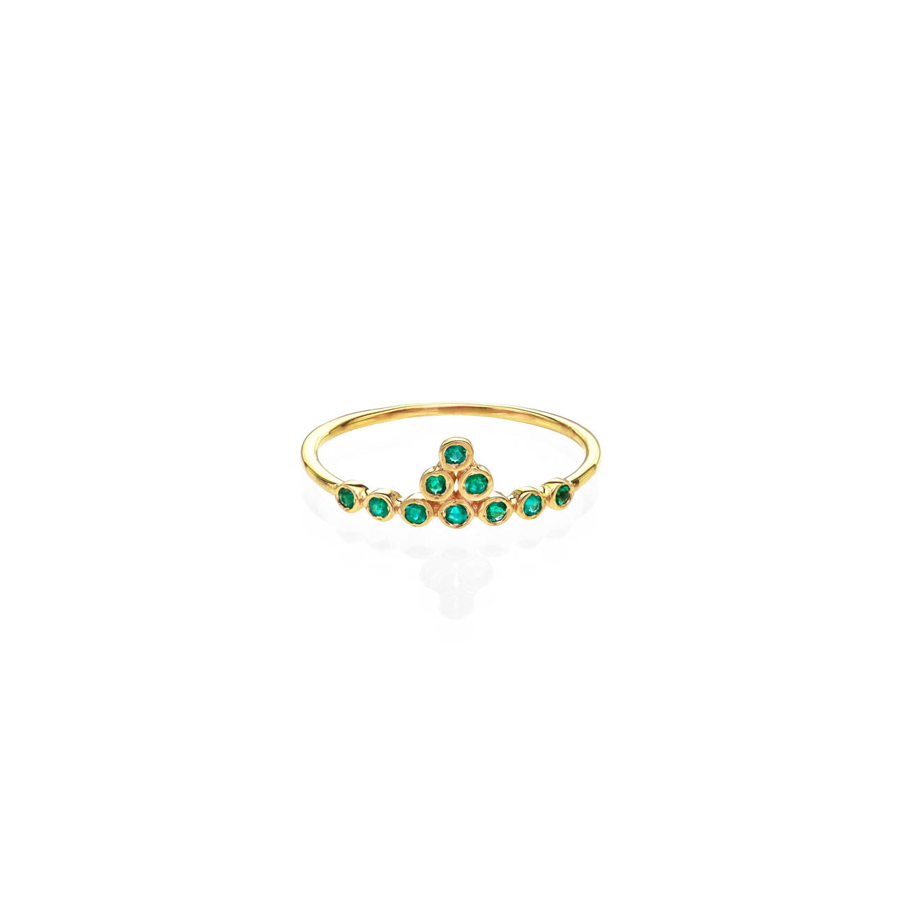 Image of Emerald & Gold Tiara Ring