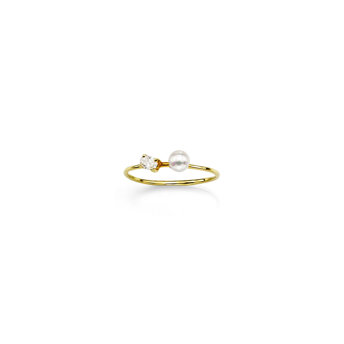 Image of Diamond and Pearl Ring