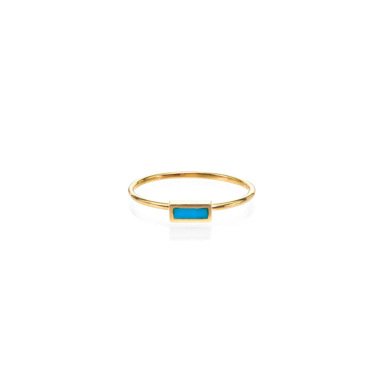 Image of Inlayed Turquoise Rectangle Ring