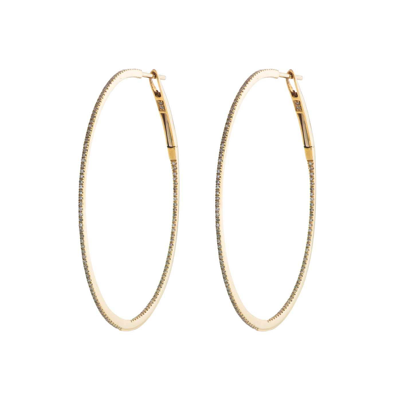 Image of Large Gold & Diamond Hoops
