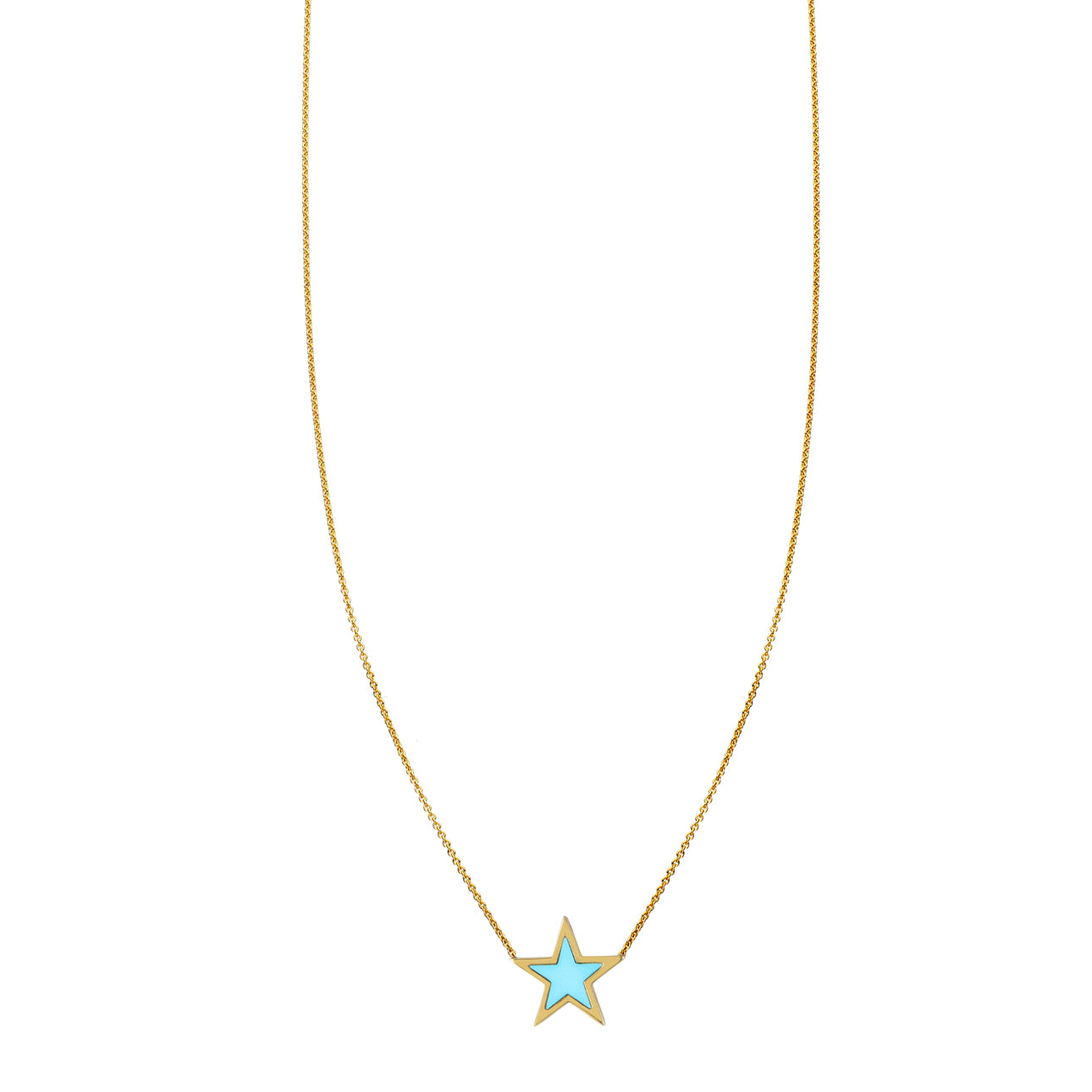 Image of Large Turquoise Inlaid Star Necklace