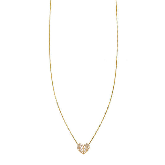 White Heart Necklace Large Gold