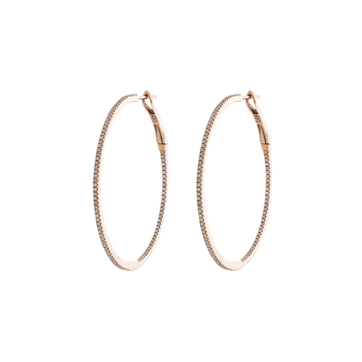 Image of Medium Gold & Diamond Hoops